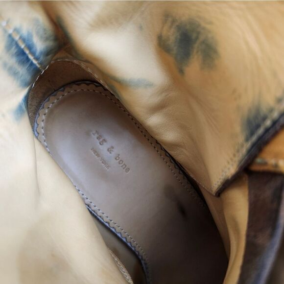 Rag &‎ Bone Kinsey brown waxed suede Stacked heel ankle boots - Picture 12 of 12
